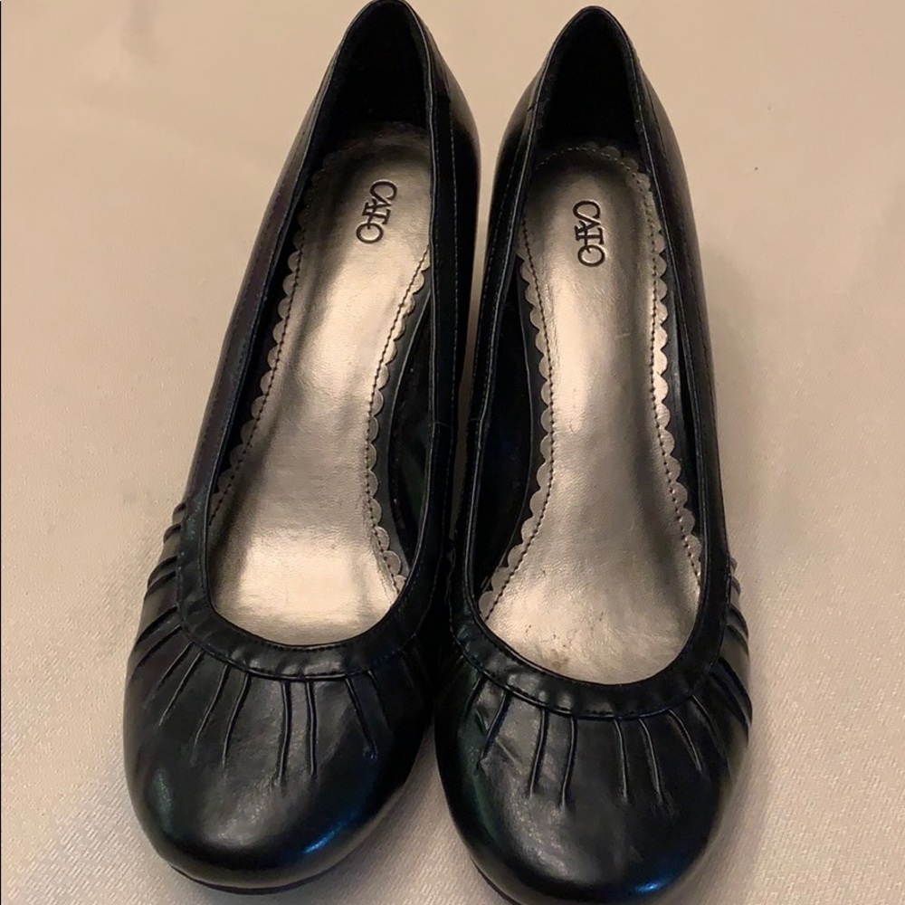 Cato black wedges Size 9